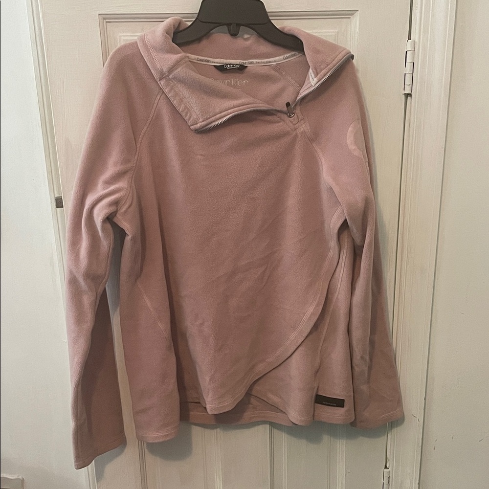 Calvin Klein Pink Quarter-Zip Fleece Pullover